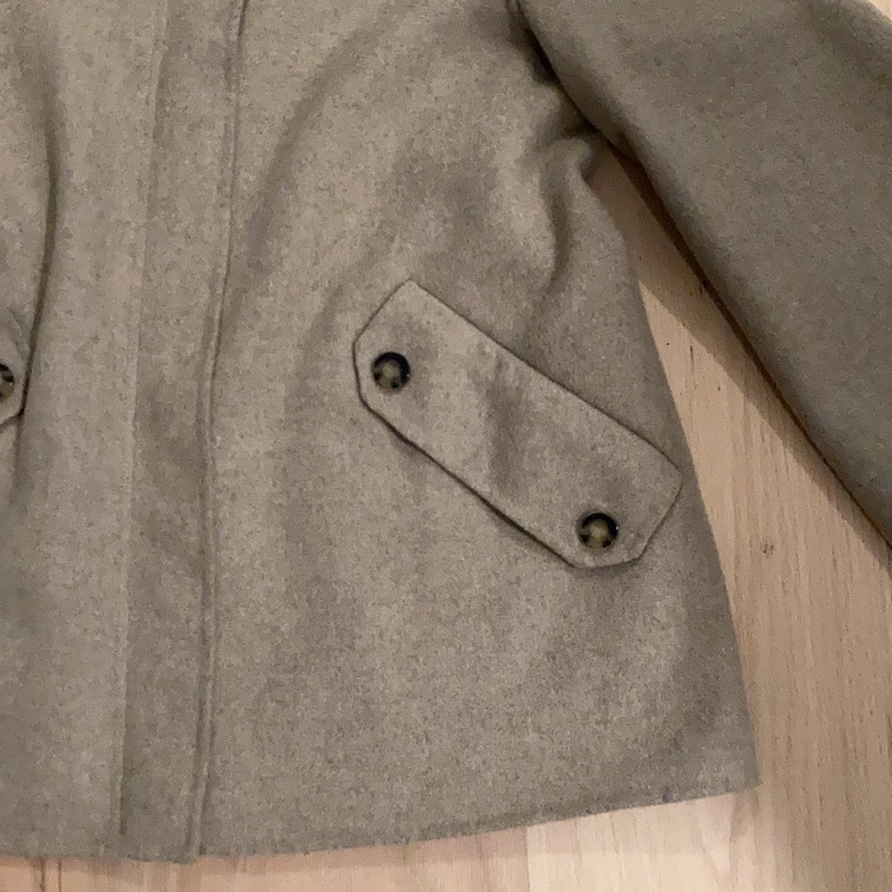 Zara Wool Blend Cape Sleeve Coat Medium - Picture 5 of 9